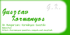 gusztav kormanyos business card